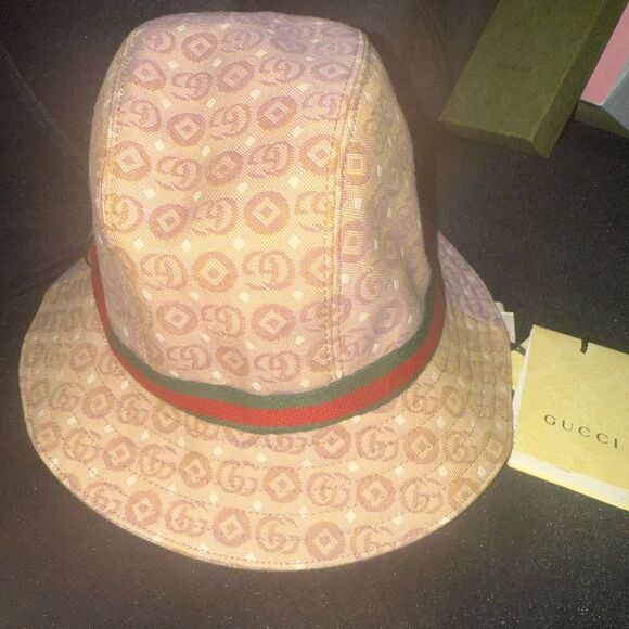 New Gucci Beige Interlocking G logo canvas hat for boys or girls - Picture 6 of 15